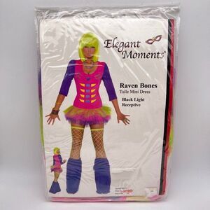 New Elegant Moments Raven Bones Costume - Size L